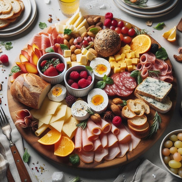 Foto incantevole rivestimento in cartone di charcuterie