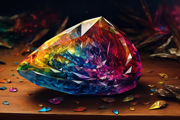 A dazzling colorful gemstone