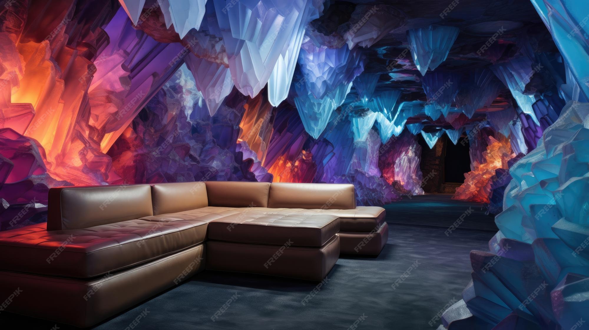 Premium Photo Dazzling colors in crystalfilled subterranean cavern