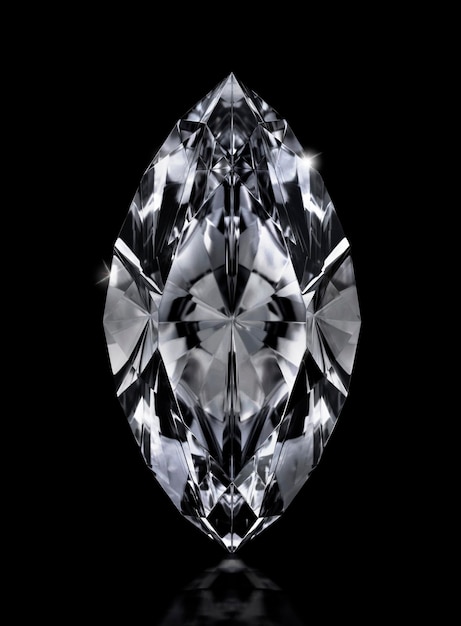 Dazzling diamond on black background