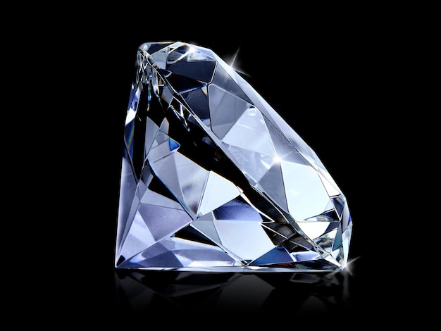 Dazzling diamond on black background