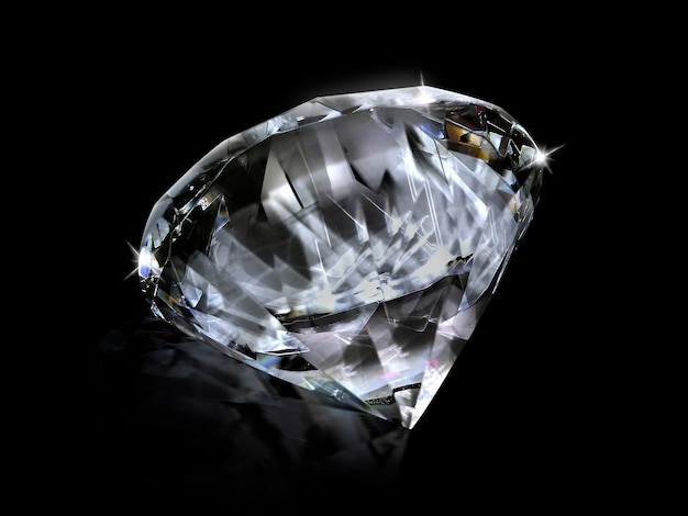 Dazzling diamond on black background