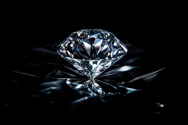 Dazzling diamond closeup on black background