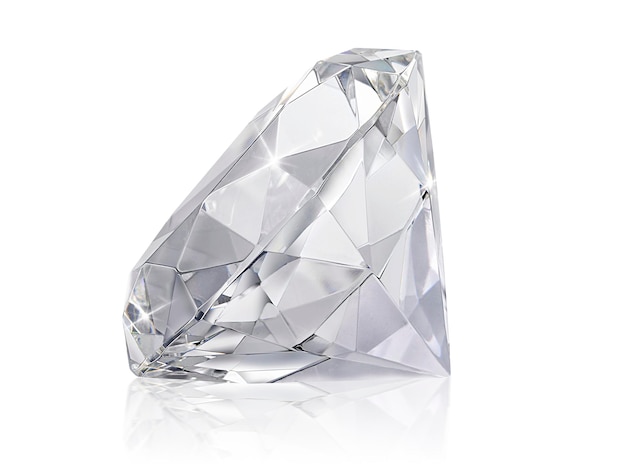 Dazzling diamond on white background