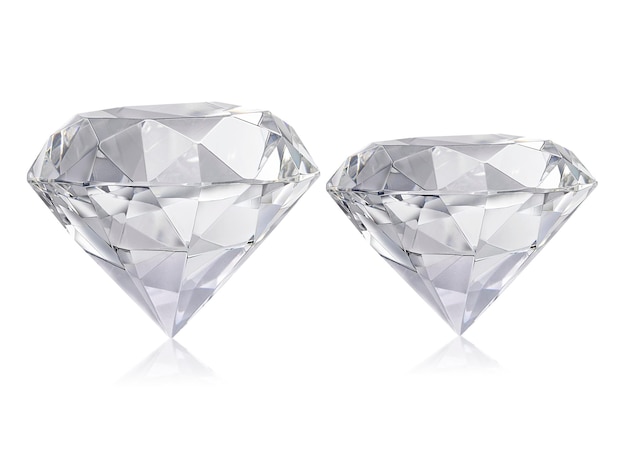 Dazzling diamond on white background