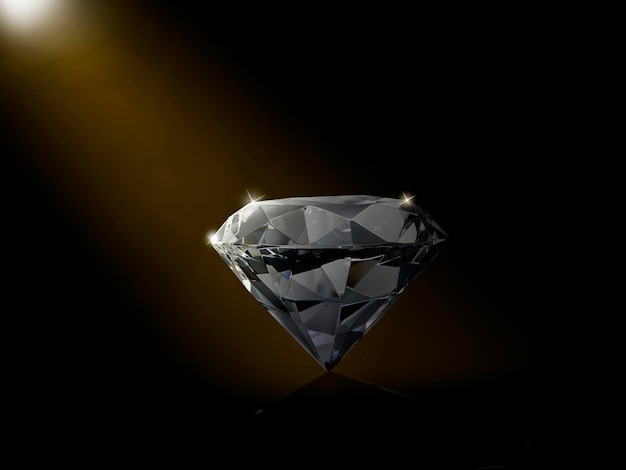 Dazzling diamond on the with black background