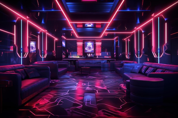 Foto lo splendido club notturno neon generate ai