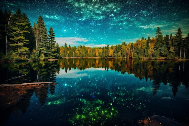 Photo dazzling northern starfield nature wallpaper