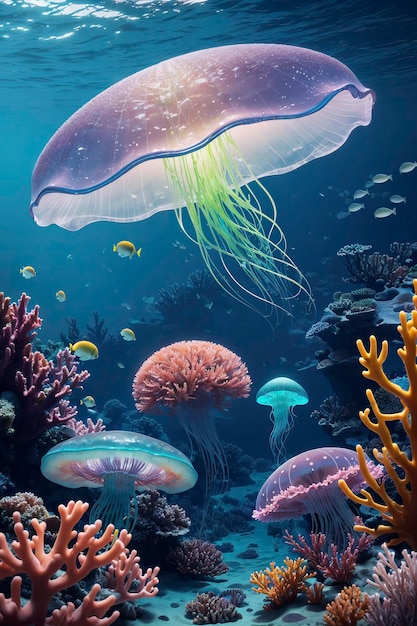 Dazzling Ocean Fantasy Surreal 8K Wallpaper Delight