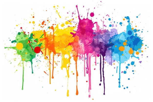 Dazzling Palette Colorful Paint Splashes