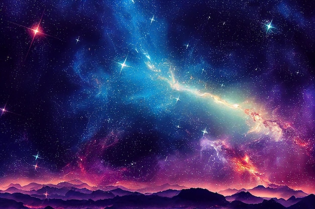 Dazzling starry sky cosmic starry sky background material Generative AI Content by Midjourney