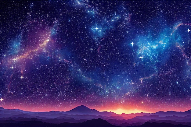 Dazzling starry sky cosmic starry sky background material Generative AI Content by Midjourney