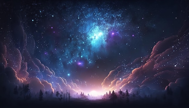 Dazzling starry sky wallpaper universe starry sky backgroundGenerative AI