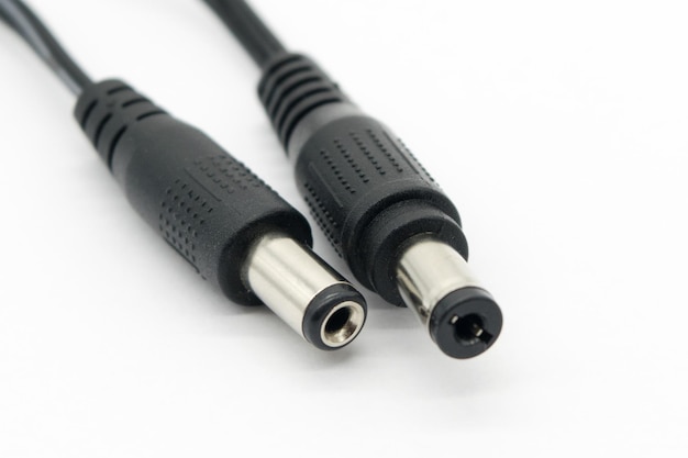 12V DC 케이블 클로즈업 뷰
