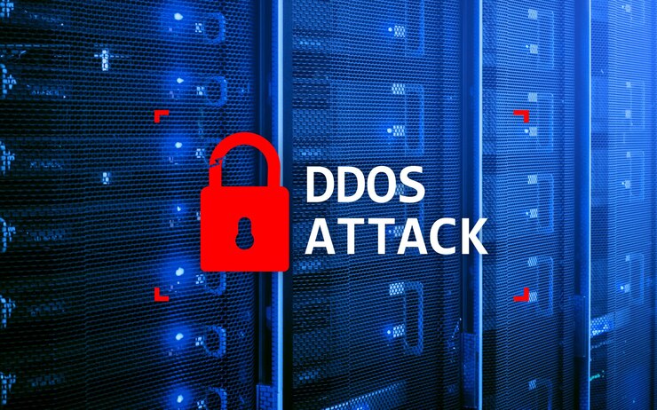Photo ddos attack cyber protection virus detect internet and technology concept