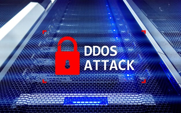 DDOS attack cyber protection virus detect Internet and technology concept