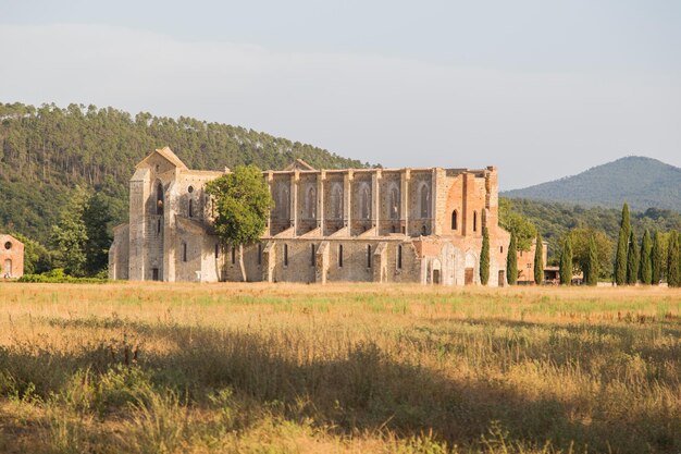 De abdij van Saint Galgano in de provincie Siena, regio Toscane, Italië.