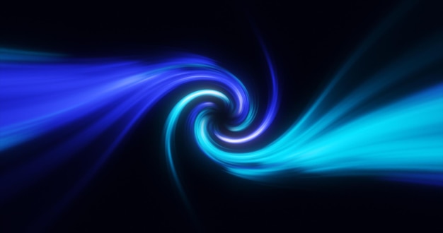 De abstracte blauwe werveling verdraaide abstracte tunnel van lijnenachtergrond