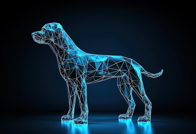 de abstracte hond op lichtblauwe achtergrond