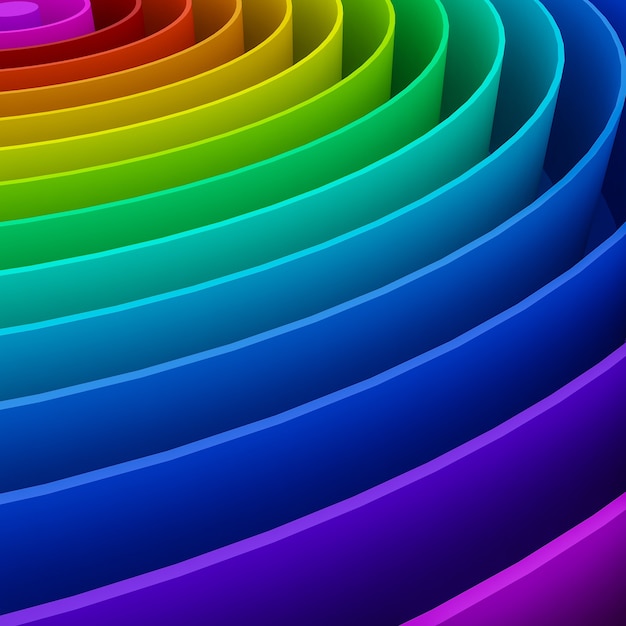 De abstracte kleurrijke 3d achtergrond van het regenboogperspectief