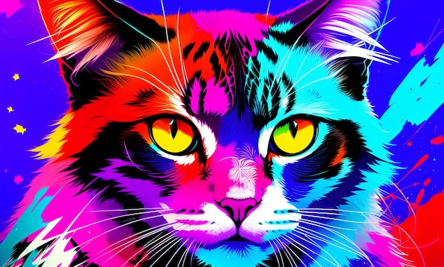 De abstracte schoonheid van de psychedelische kat