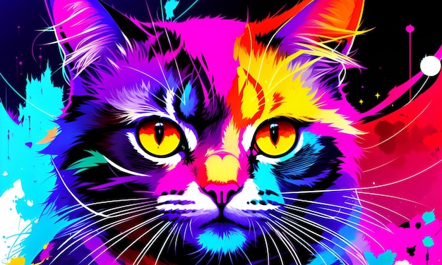 De abstracte schoonheid van de psychedelische kat