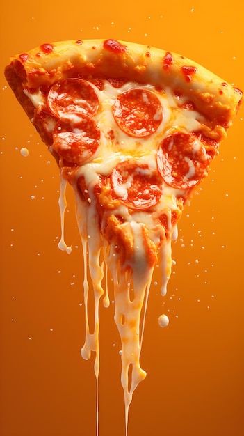 De achtergrond van een heerlijke pizza-slice voor voedselreclame