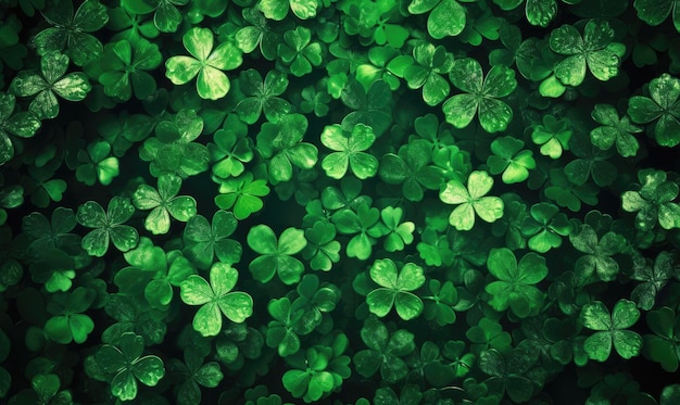 De achtergrond van het klavertje vier op St. Patrick's Day was de perfecte achtergrond voor feestelijke foto's die gemaakt werden met behulp van generatieve AI-tools