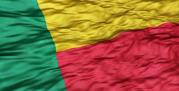 De afrikaanse vlag van het land benin is golvend