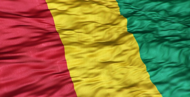 De Afrikaanse vlag van het land Guinee is golvend