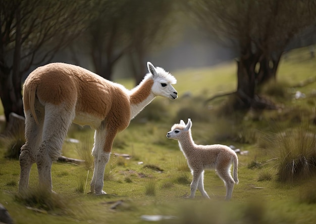 De alpaca is een soort Zuid-Amerikaans kameelachtige zoogdier