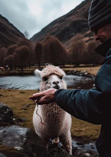 De alpaca is een soort Zuid-Amerikaans kameelachtige zoogdier