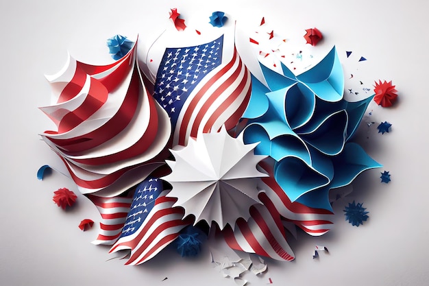De Amerikaanse onafhankelijkheidsdag 4 juli herdenkingsdag patriottisme en veteranen Generative Ai