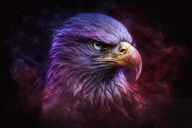 De amerikaanse witkopadelaar patriottische symbolen van de verenigde staten van amerika generatieve ai