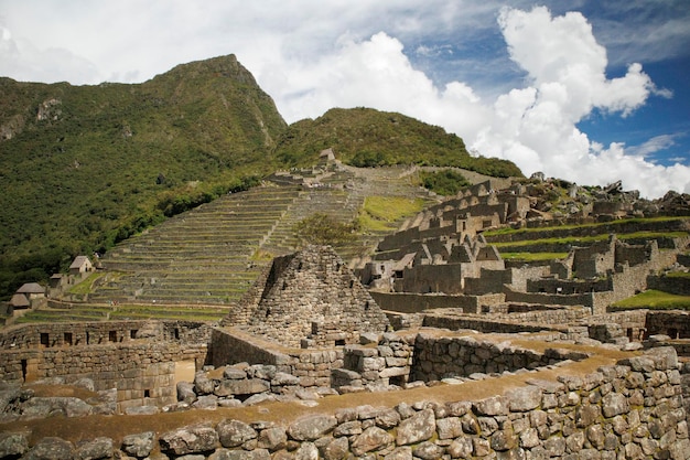 De archeologische vindplaats Machu Picchu in Cusco, Peru, een van de zeven wonderen van de wereld