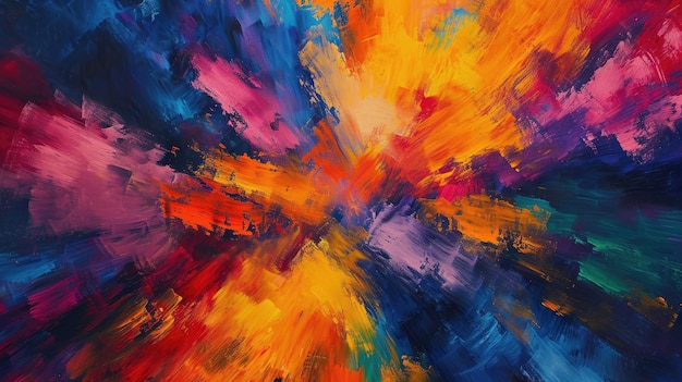 De artistieke achtergrond van kleurrijke abstracte schilderkunst komt tot leven door naadloos over te gaan op canvas
