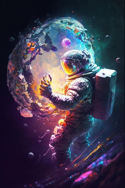 De astronaut kunstdruk op canvas