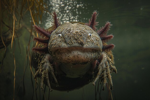 De Axolotl in zijn aquatische leefomgeving