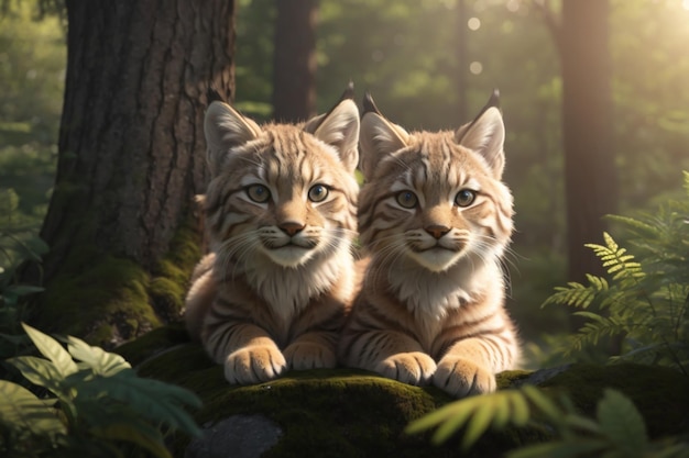 De baby schattige Canadese Lynx-katten