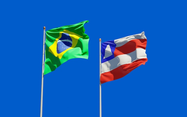 De Bahia Brazil State Flag. 3D artwork