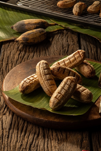 De banaan roosterde Thais dessertgoed voor dieet en gezond