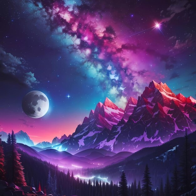De bergen's nachts
