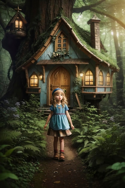 De betoverde reis van een kind door een magisch bos