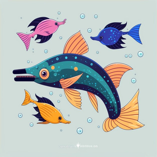 Foto de betoverende diepten verkennen het rijk van zeedieren in een vectorillustratie