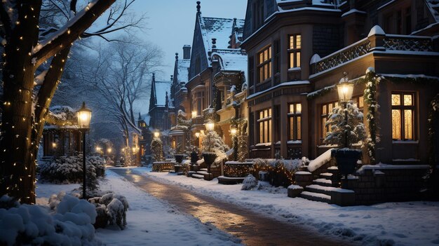 de betoverende schoonheid van de winter in het hart van de stad de sereniteit van stedelijke gebieden bedekt met ongerepte sneeuw die de architectonische wonderen en straten belichten met een besneeuwde omhelzing