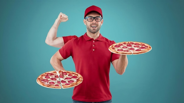 De bezorger met de pizza's gedraagt zich als een machtige superheld.