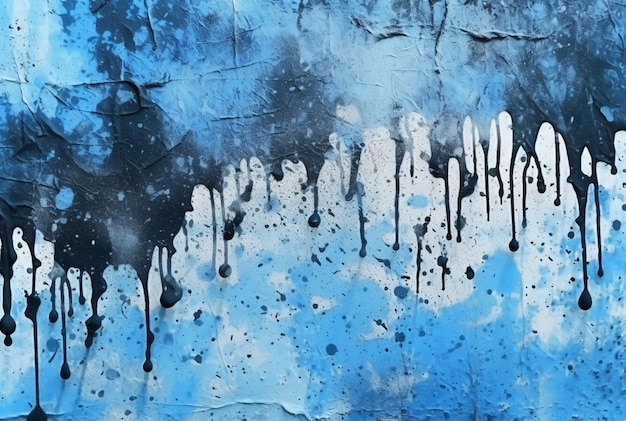 De blauwe achtergrond van de cementtextuur met waterverfspatten generatieve ai