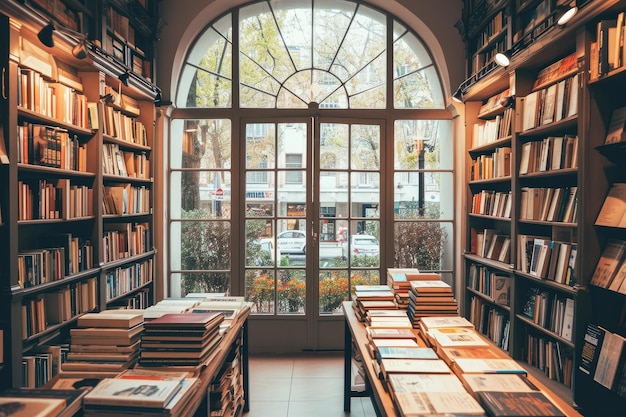 de boekwinkel met boekenplank vol boeken professionele fotografie