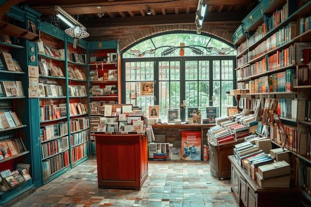 de boekwinkel met boekenplank vol boeken professionele fotografie