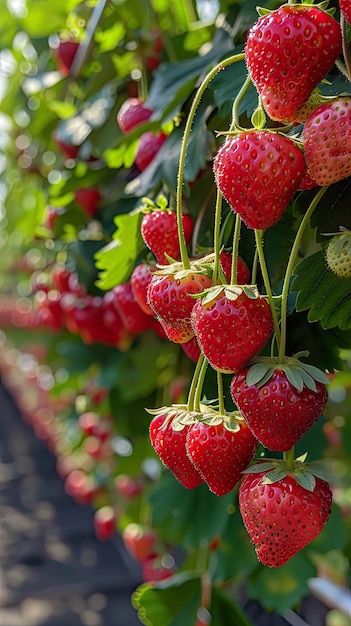 De boom zit vol aardbeien.